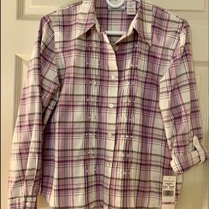 Alfred Dunner plaid shirt NWT